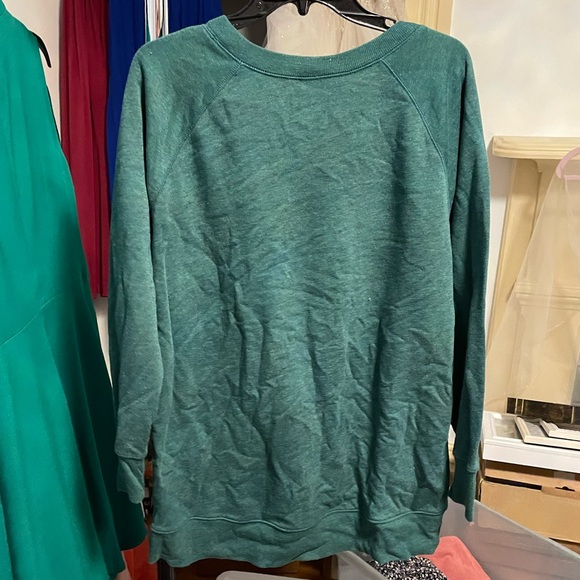Women's Green Tunic Sweatshirt - Picture 3 of 3